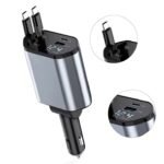 4-in-1 Rotatable Fast Car Charger with LED Voltage Display - Image 6