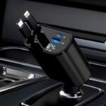 4-in-1 Rotatable Fast Car Charger with LED Voltage Display - Image 2