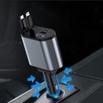 4-in-1 Rotatable Fast Car Charger with LED Voltage Display - Image 3