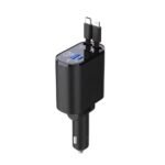 4-in-1 Rotatable Fast Car Charger with LED Voltage Display